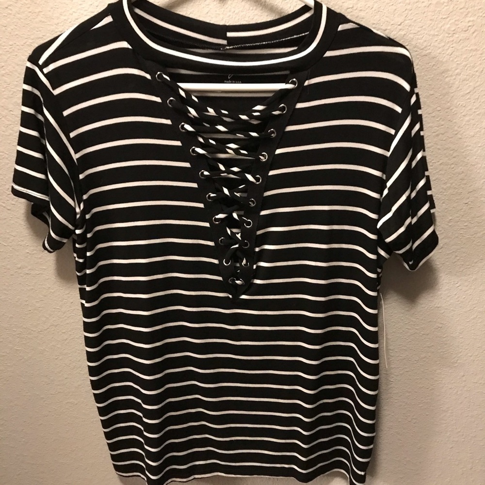 Black and white stripped shirt
